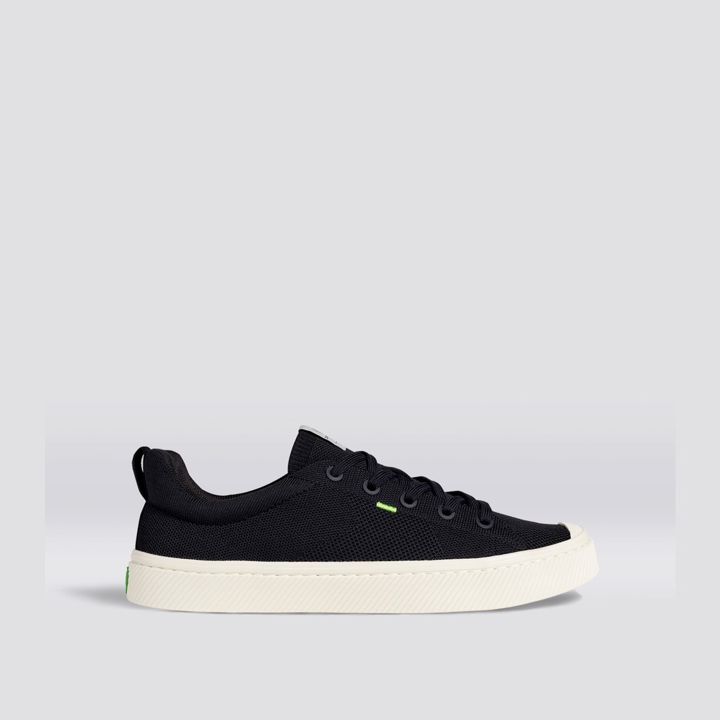 IBI Cariuma Low Top Bamboo Weave Knit Vegan Noir Homme | AYB-9156813